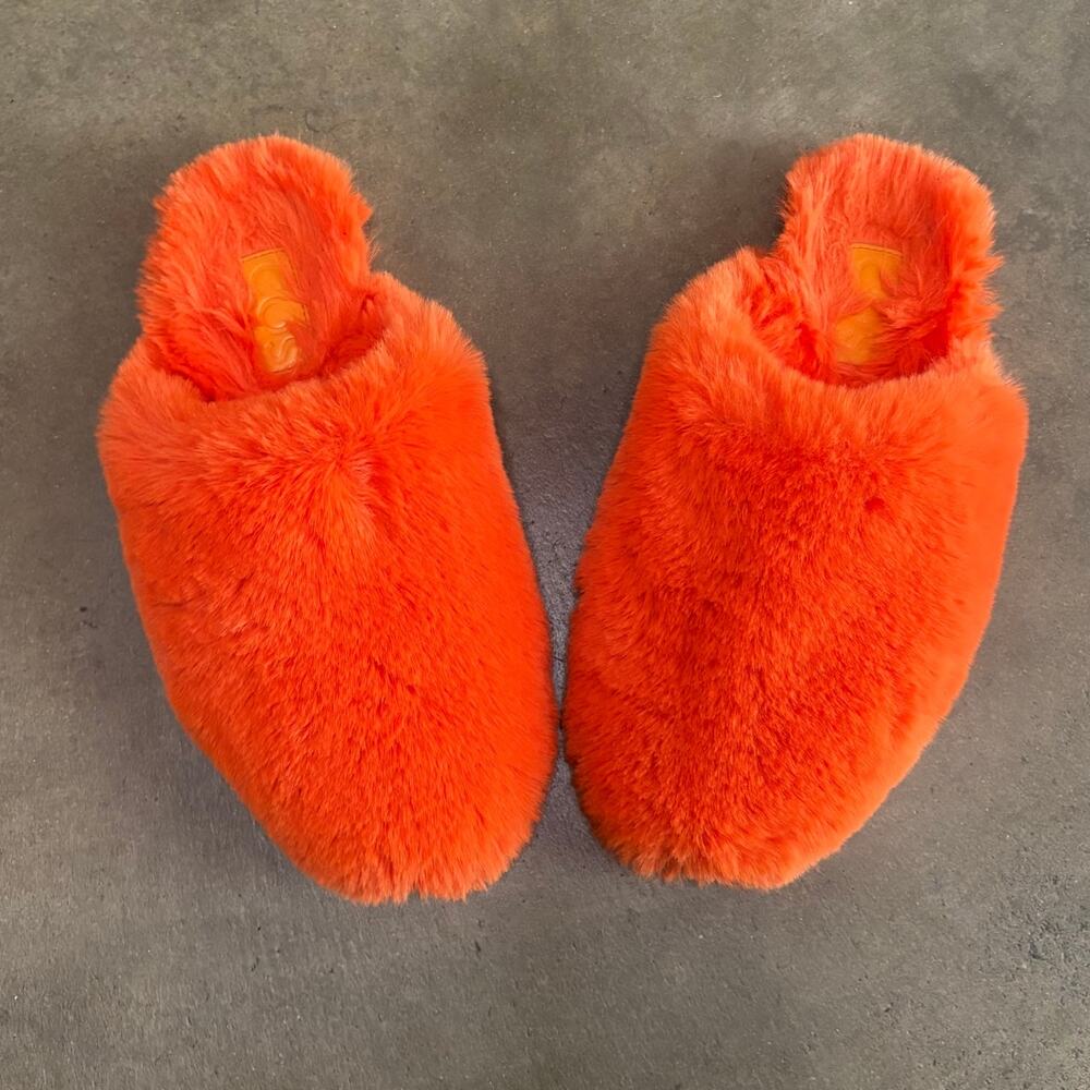 Cos Faux Fur Slippers Women's Sz 39/ Us 8.5-9 Orange